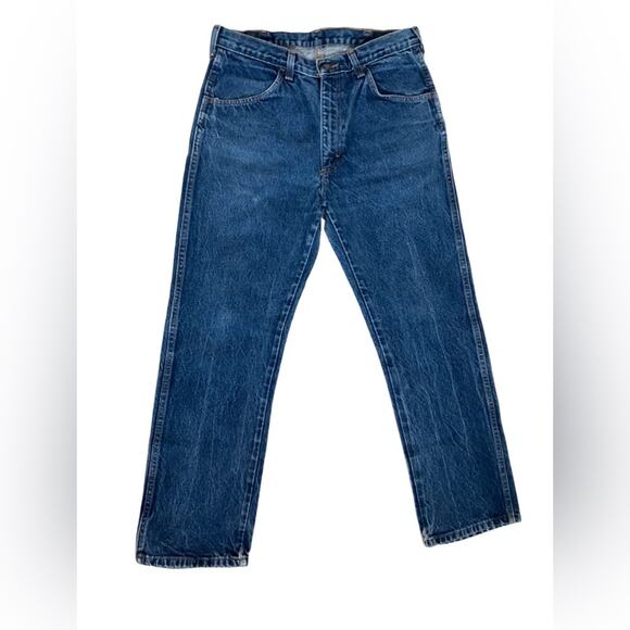 Rustler Blue Straight Jeans with Regular Fit and Contrast Stitching 34X30 - Picture 2 of 9